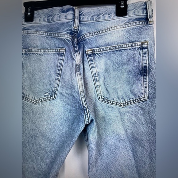 Zara Womens The Truth Slim Distressed Vintage Repair Light Wash Jeans Sz 10 - Picture 8 of 8